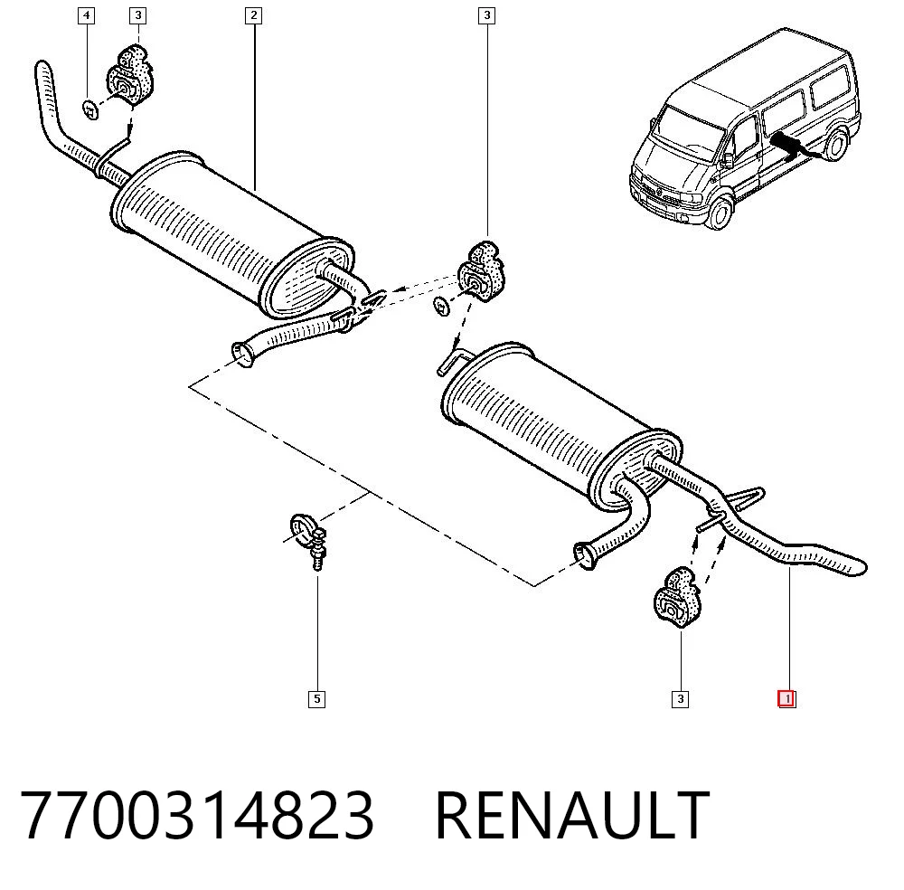 Silencioso trasero Renault Master II (1997-2003)
