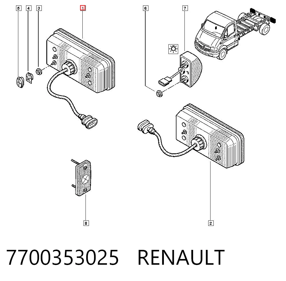 Comprar Piloto trasero derecho Renault Master II CD, HD, U0D a bajo precio