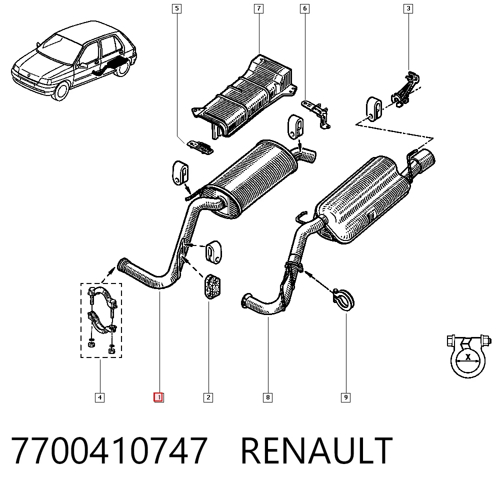 Comprar Silencioso trasero Clio I BC57, 5357