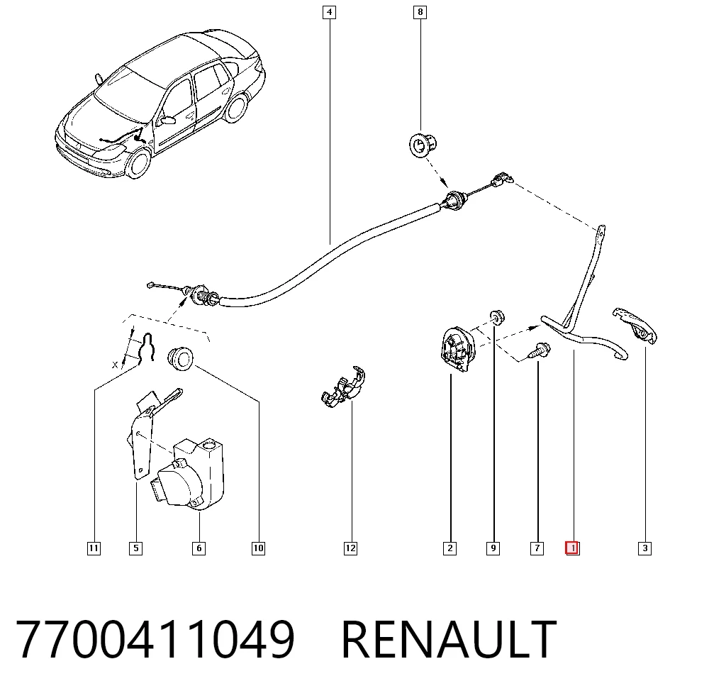 Pedal de aceleracion para Renault Clio SYMBOL LB0, LB1, LB2