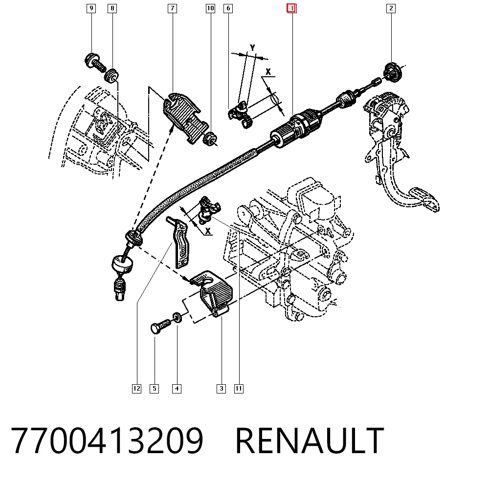 Cable de accionamiento del embrague para Renault Laguna II BG0, BG1