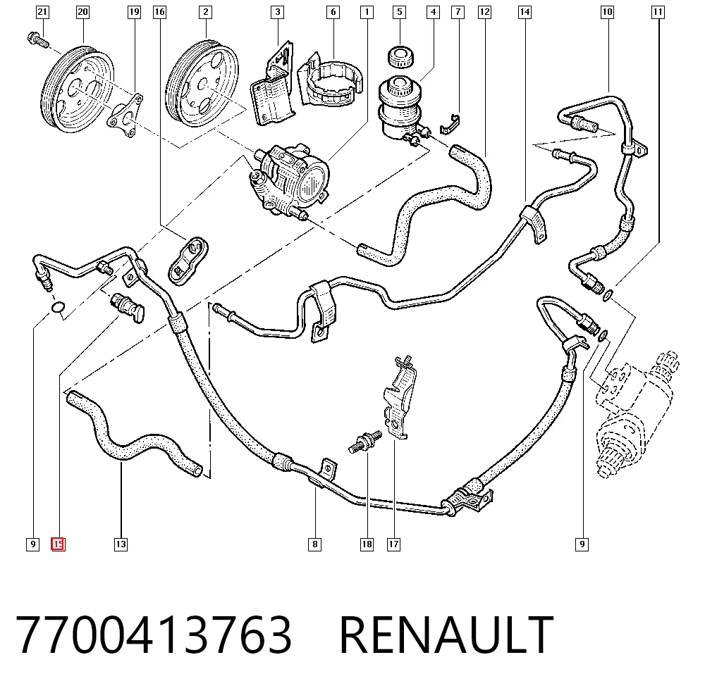 7700413763 Renault (RVI) Sensor de la bomba de dirección asistida