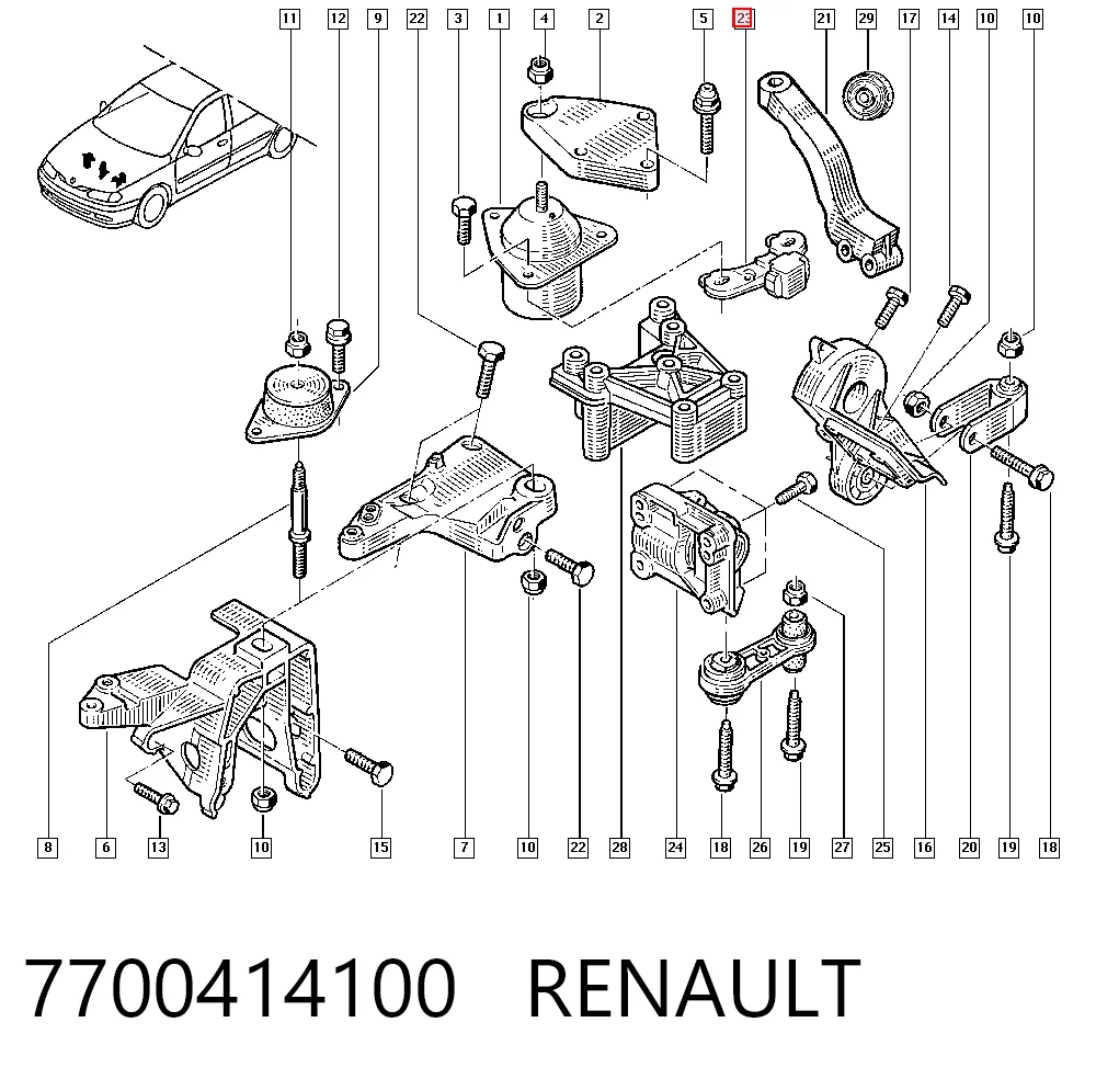 Taco de motor delantero para Mazda 626 V (GF)
