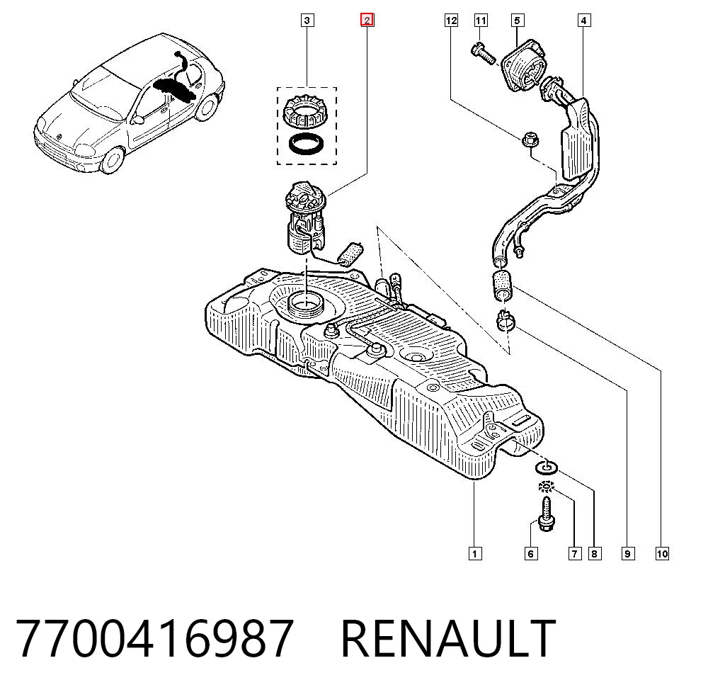 Aforador de combustible Renault Clio II
