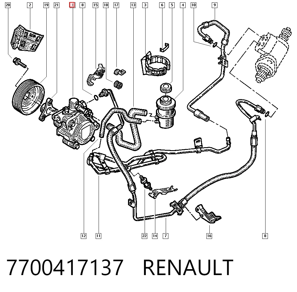 7700417137 Renault (RVI) Bomba hidráulica de dirección