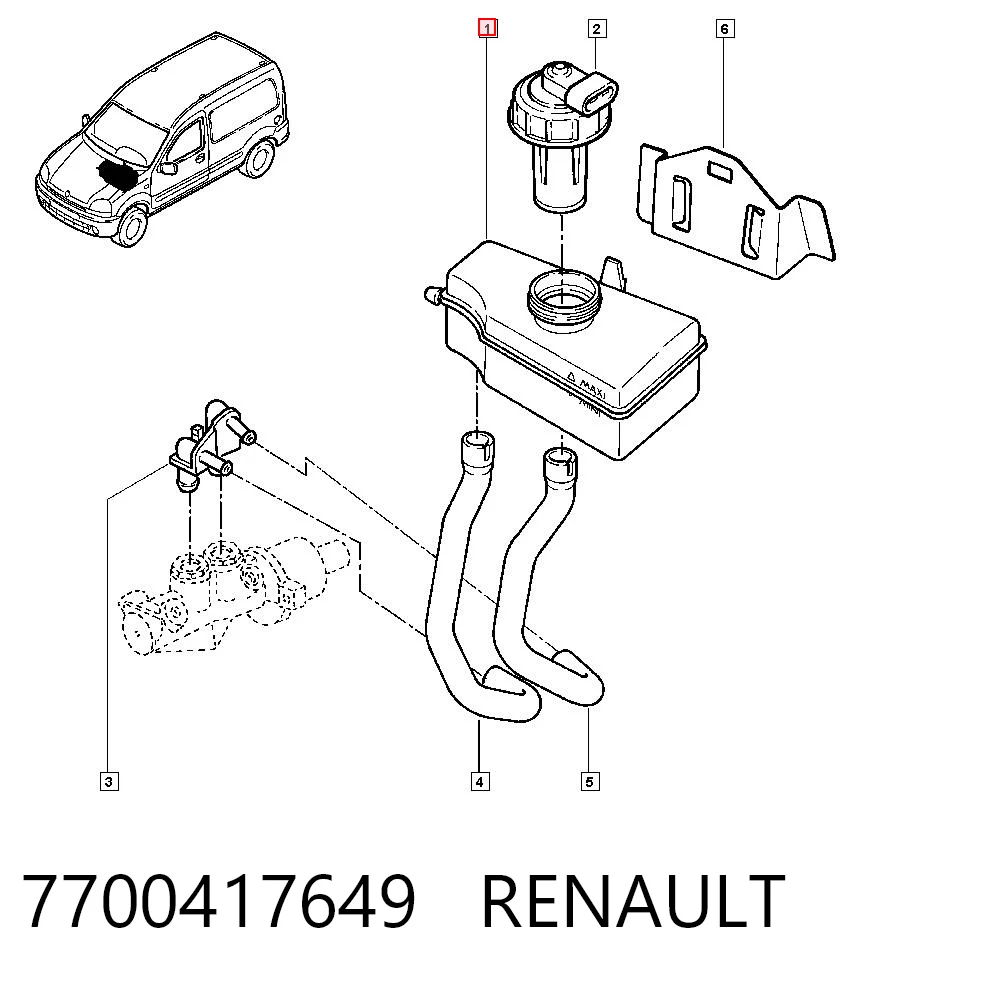 Comprar Depósito del líquido de frenos del cilindro maestro Renault Clio LB0, LB1, LB2 a bajo precio