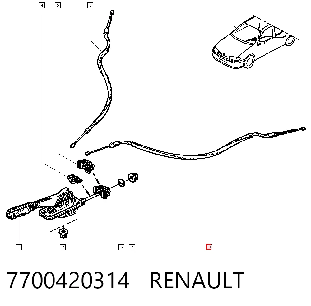 Comprar Cable de freno de mano trasero derecho/izquierdo Renault Megane I LA0, LA1 a bajo precio