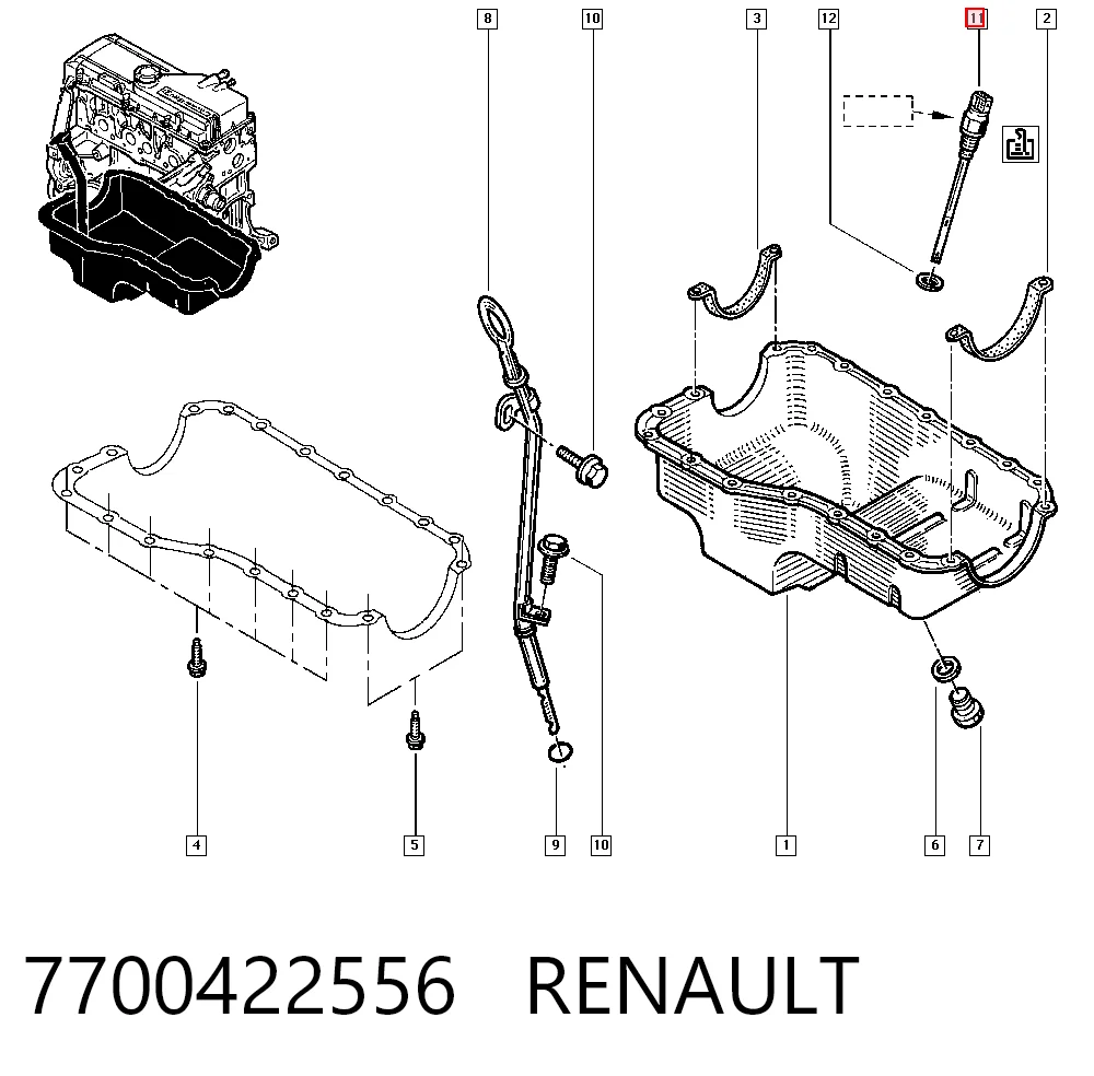 Sensor de nivel de aceite Renault Clio III (2005-2014)