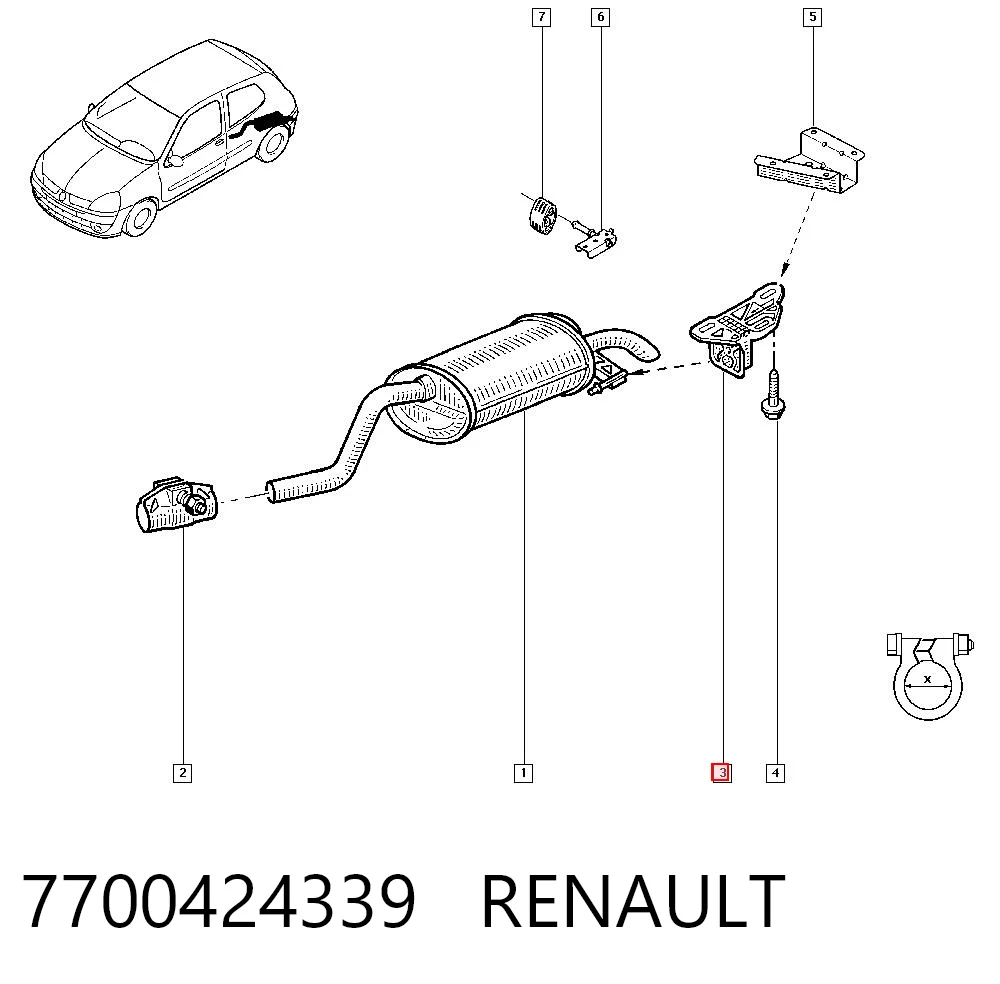 Soporte silenciador para Renault Clio III (BR01, CR01)