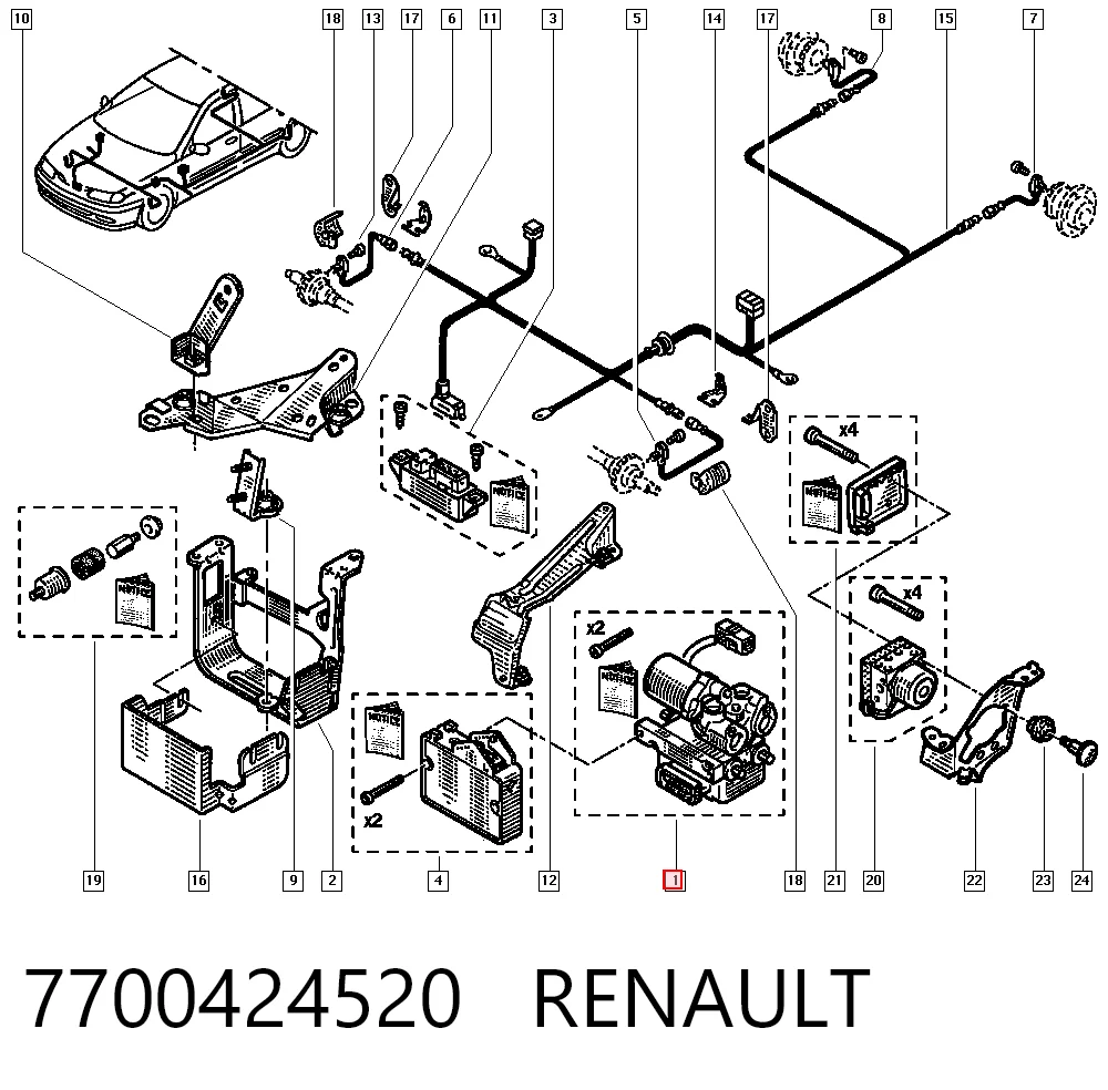 Unidad de control ABS hidráulico para Renault Laguna I K56
