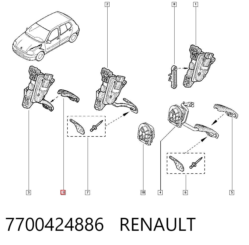 Cable del acelerador 7700424886 RENAULT