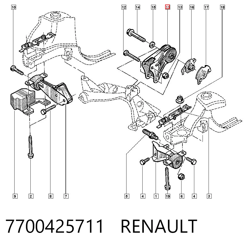 Soporte de motor trasero para Renault Twingo C06