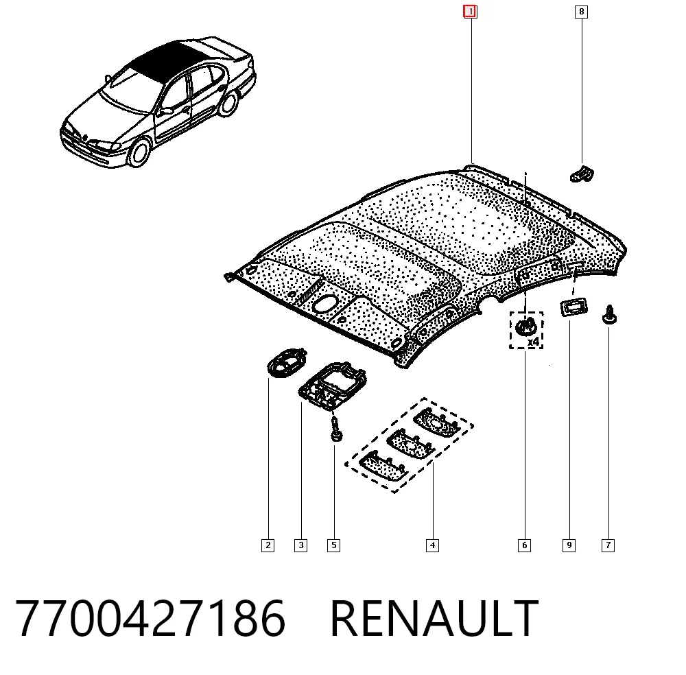 Comprar Guarnecido de techo Renault Megane I LA0, LA1 a bajo precio