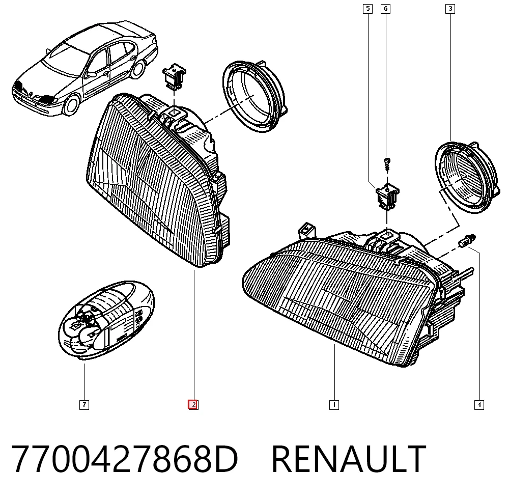Luz derecha para Renault Megane I BA0, BA1
