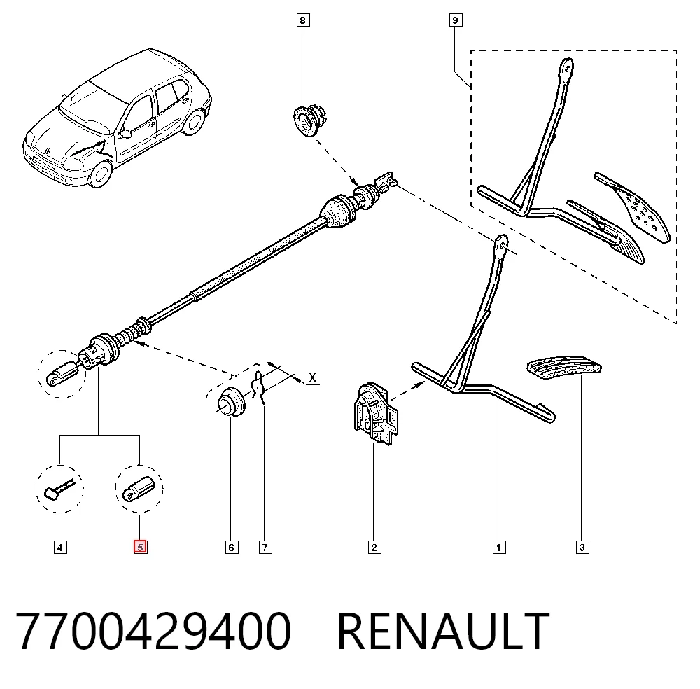 Cable del acelerador para Renault Kangoo KC0, KC1