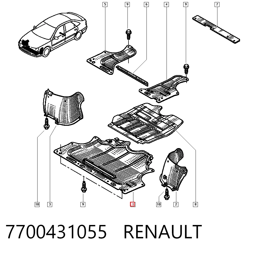 Protección motor / empotramiento para Renault Laguna I B56, 556