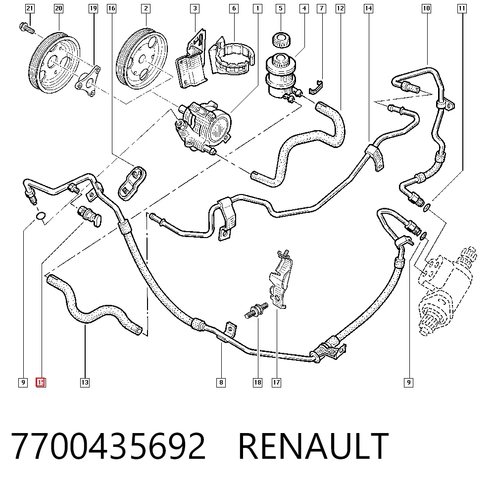 7700435692 Renault (RVI) Sensor de la bomba de dirección asistida