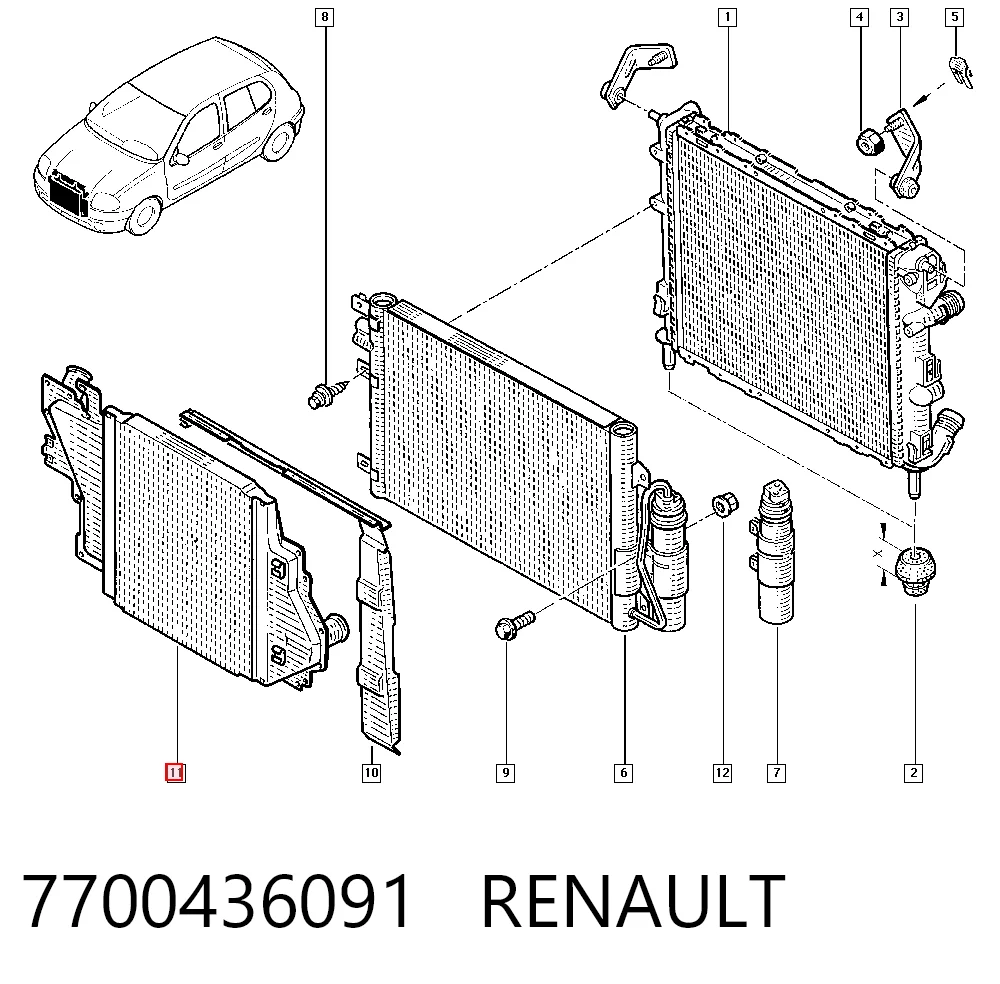 Radiador de intercooler Renault Clio II (1998-2010)