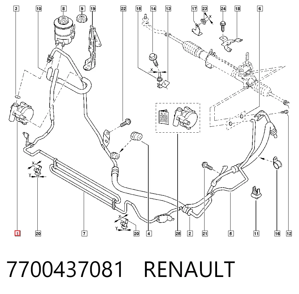7700437081 Renault (RVI) Bomba hidráulica de dirección