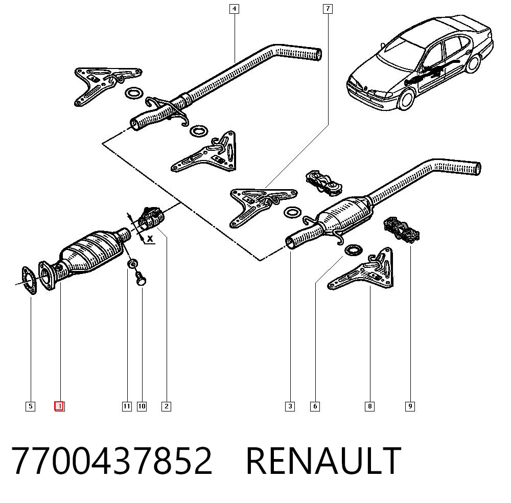 Convertidor catalítico Renault Megane I (LA0, LA1)