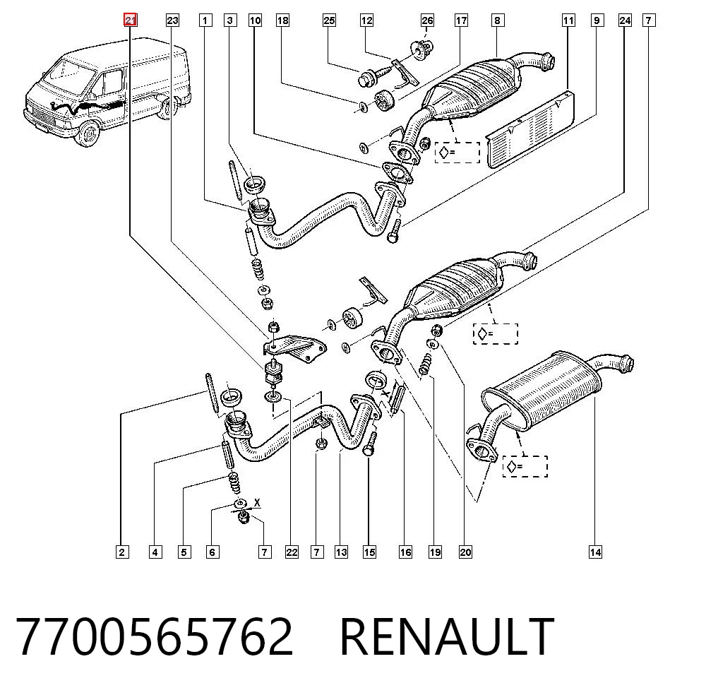 Soporte de escape Renault 21 (1986-1995)