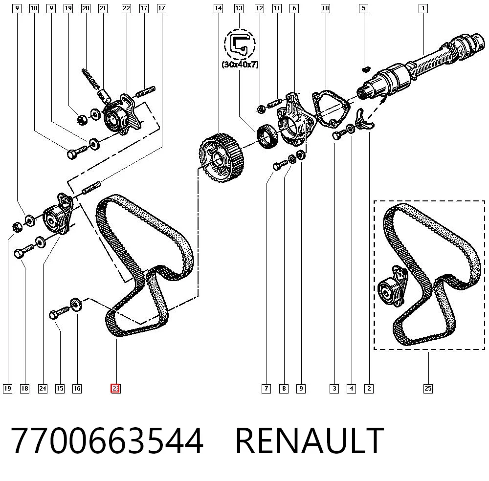 Correa de distribución Renault Master I desde 22,76 €