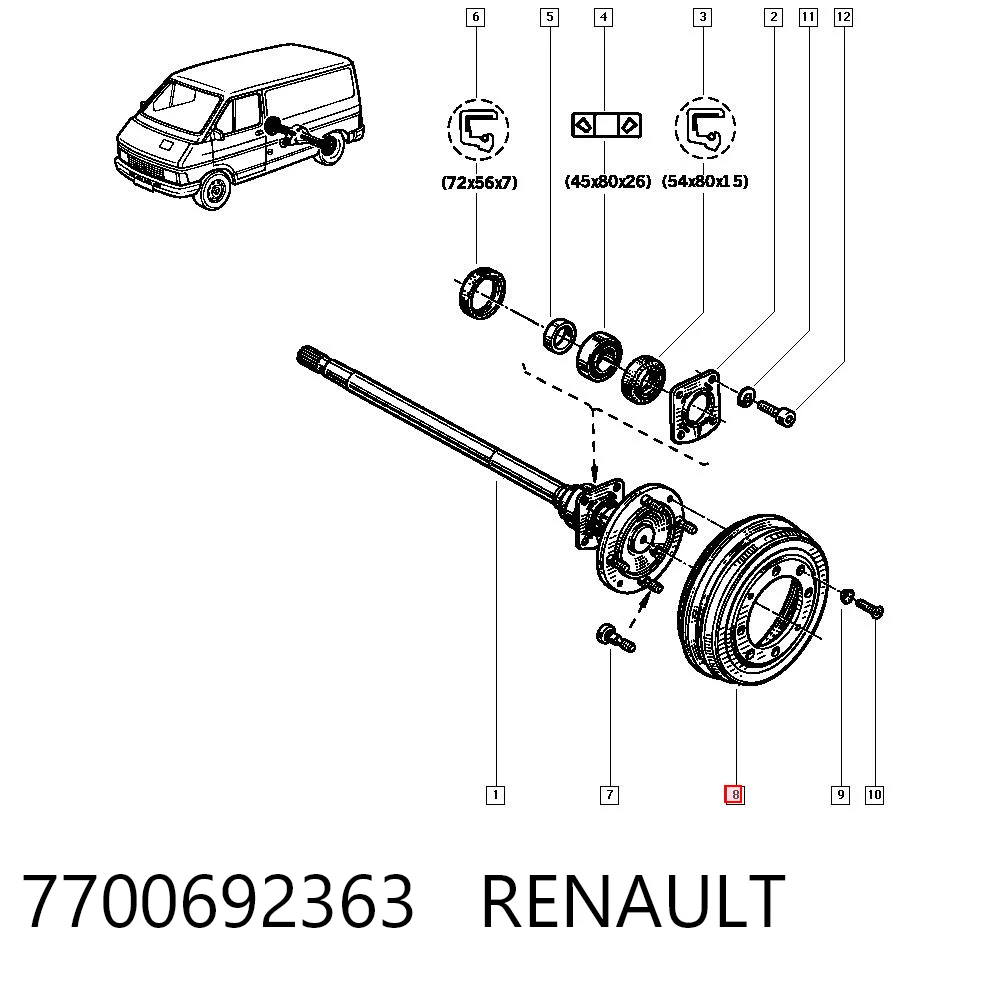 Comprar Tambor de freno trasero Renault Trafic  TXX a bajo precio