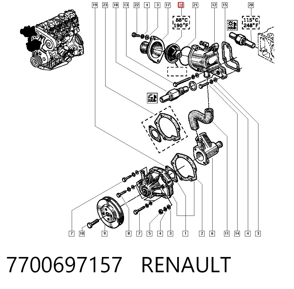 Termostato refrigerante Renault 18  desde 13,28 €
