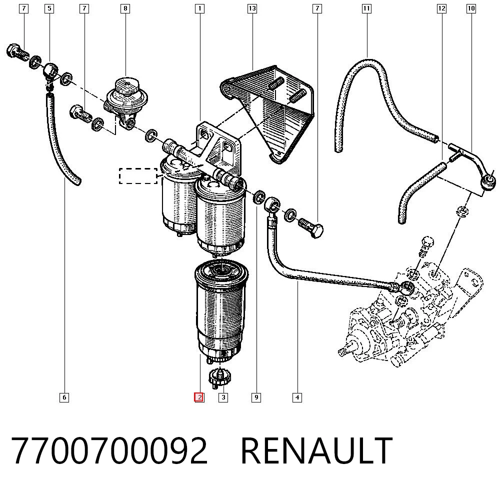 Filtro de combustible Renault 19 II (B53, C53)