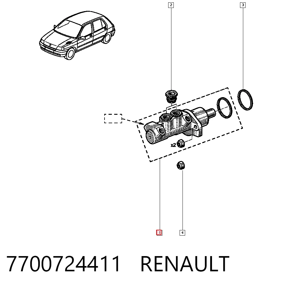 Cilindro maestro de frenos para Renault 21 L48
