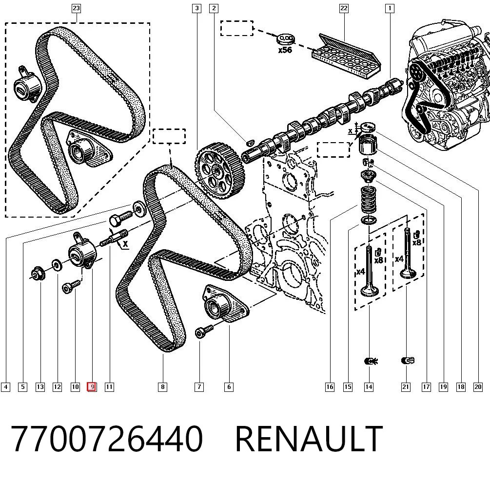 Rodillo tensor cadena Renault 21  furgoneta comprar en España
