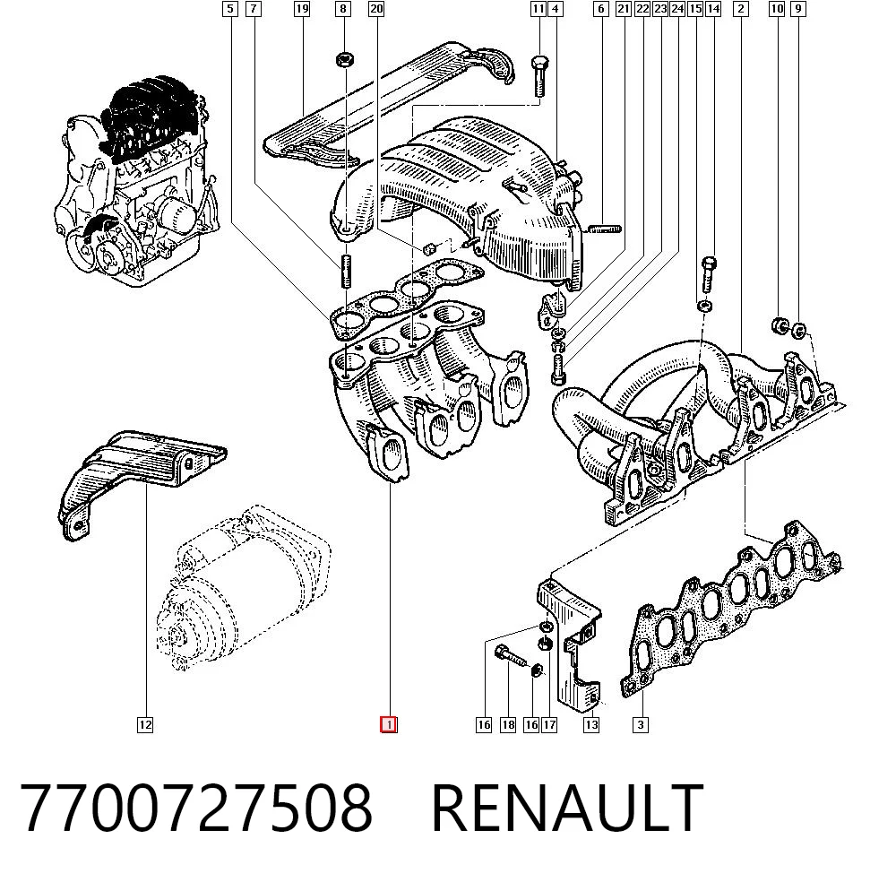 Cerradura de puerta Renault Kangoo  (1998-2008)