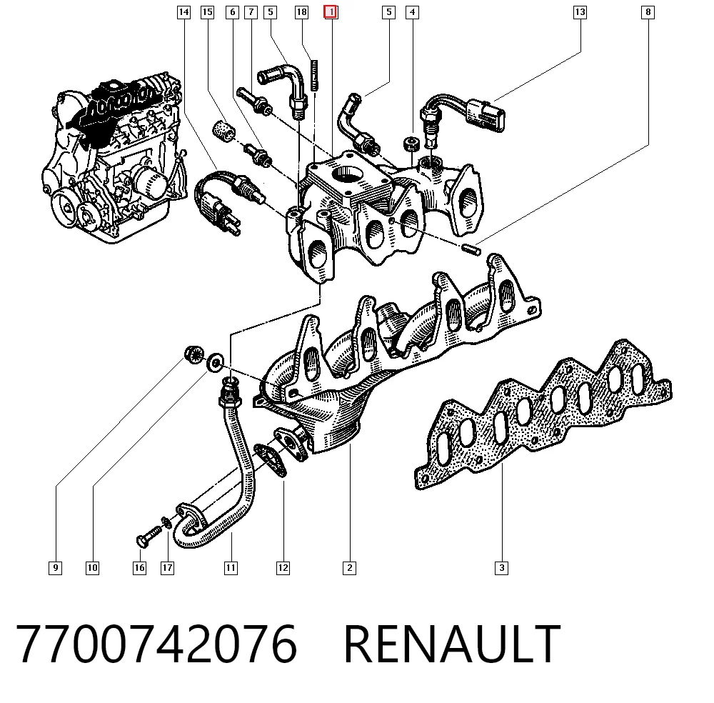 Comprar Colector de admisión Renault 19 II B53, C53 a bajo precio