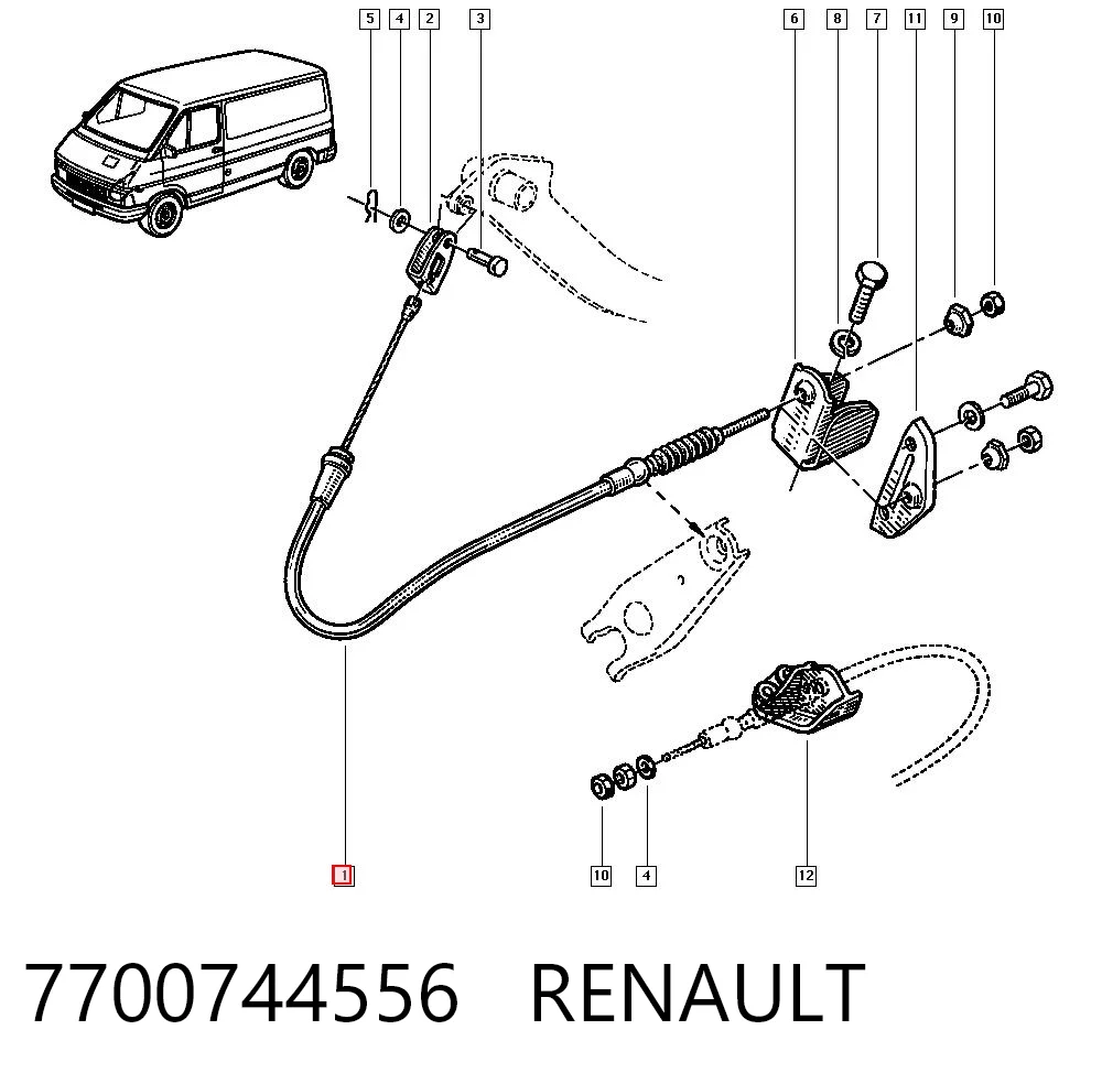 Cable de embrague para Renault Trafic TXX
