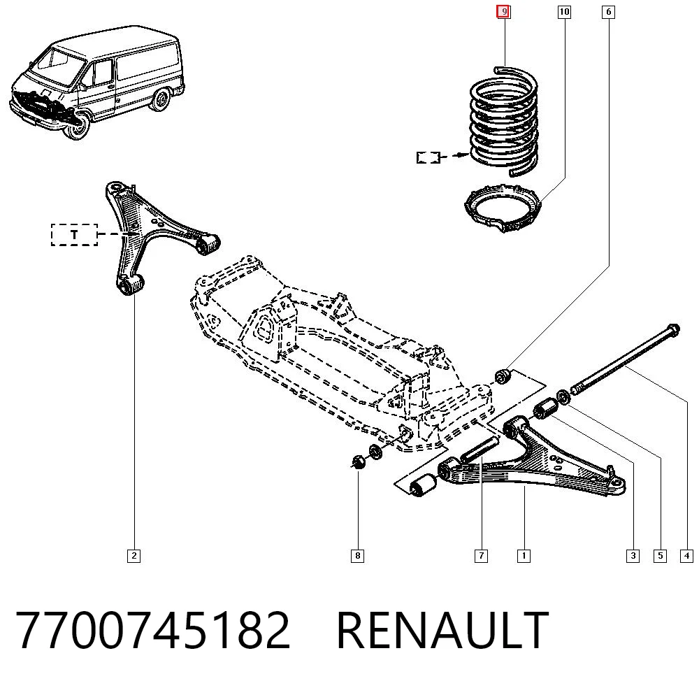 Comprar Muelle delantero Renault Trafic  TXX a bajo precio
