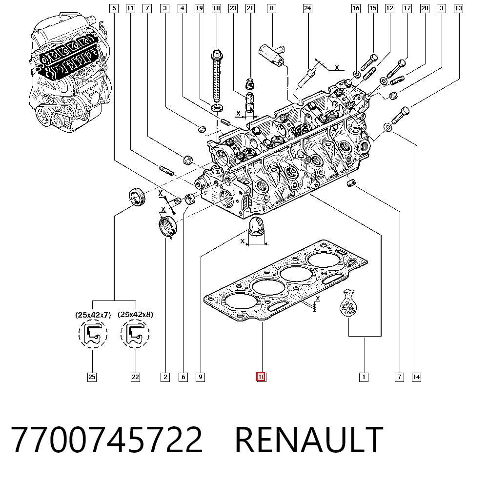 7700745722 Renault (RVI)