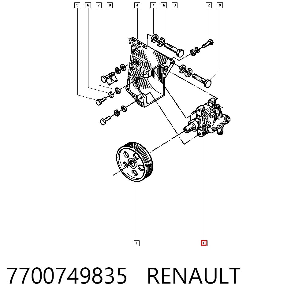 Bomba de dirección para Renault Espace J63