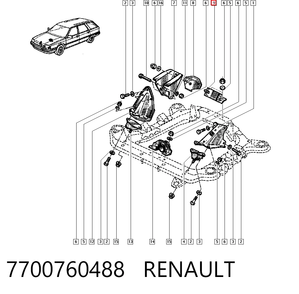 Comprar Soporte de motor trasero Renault 9  L42