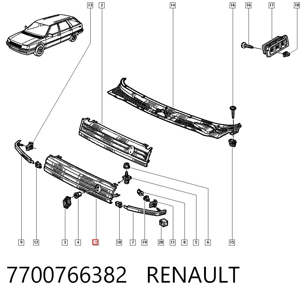 Calandra Renault 21  (1986-1994)