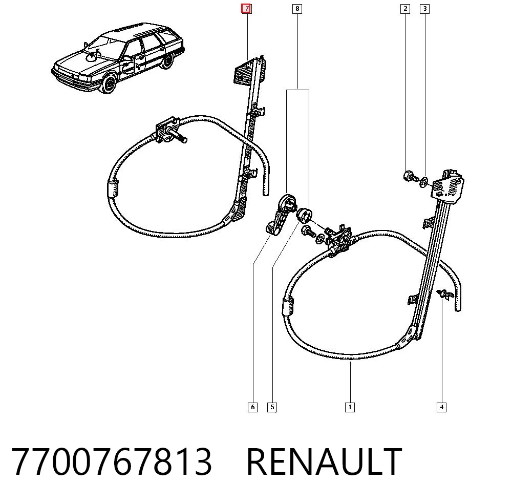 Comprar Mecanismo de elevalunas de la puerta delantera derecha Renault 21  L48 a bajo precio