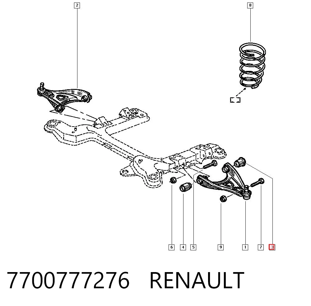 Silentblock del puente trasero para Renault 21  K48