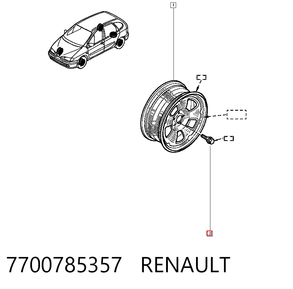  Tornillo de rueda Renault Espace 3