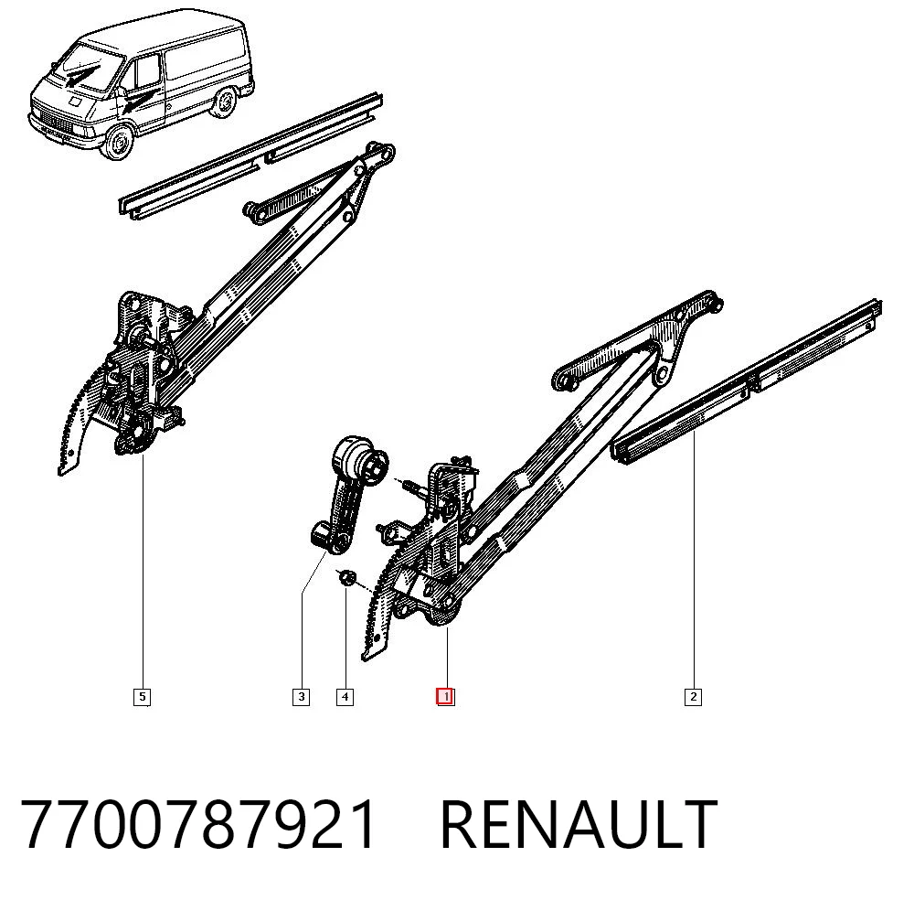 Motor del elevalunas de la puerta delantera izquierda 7700787921 RENAULT