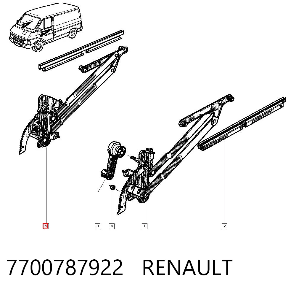 Comprar Mecanismo de elevalunas de la puerta delantera derecha Renault Trafic  TXX a bajo precio