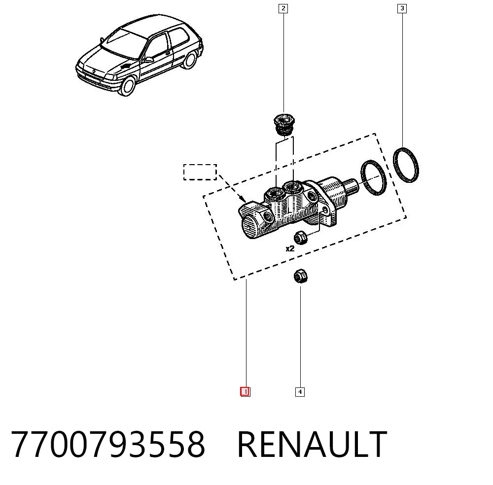 Cilindro principal de freno para Renault Clio  (LB0, LB1, LB2)