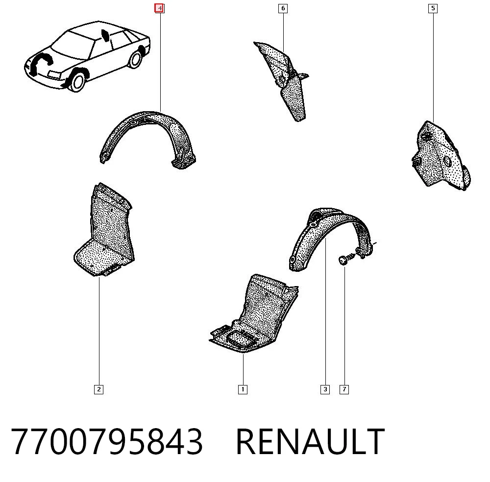 Comprar Paso de rueda delantero derecho Renault Clio I BC57, 5357 a bajo precio