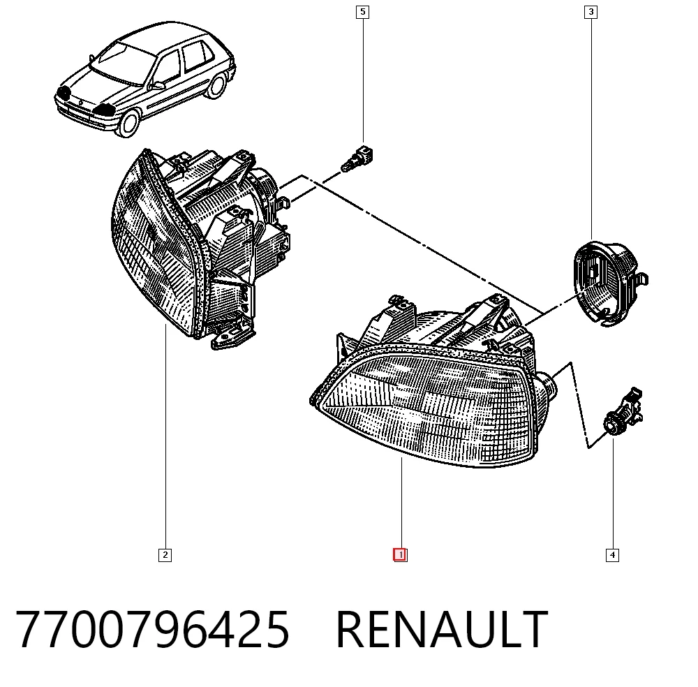  Faro izquierdo Renault Clio 1