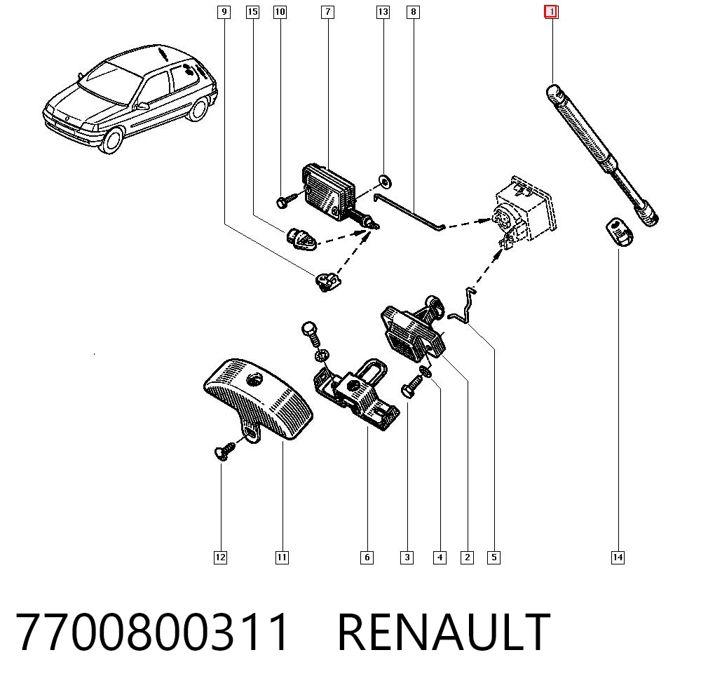 Comprar Amortiguador de la tapa del maletero Renault Clio I BC57, 5357 a bajo precio