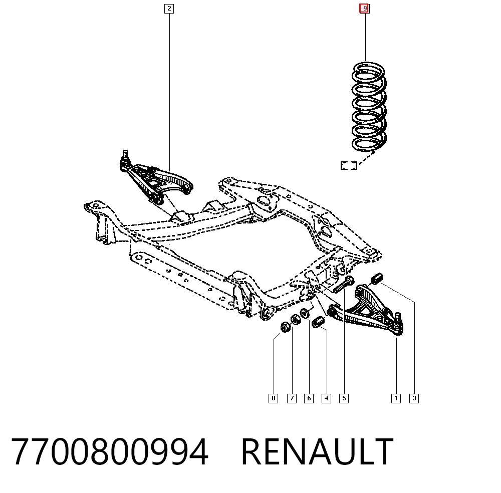 Muelle delantero para Renault Clio BC57, 5357