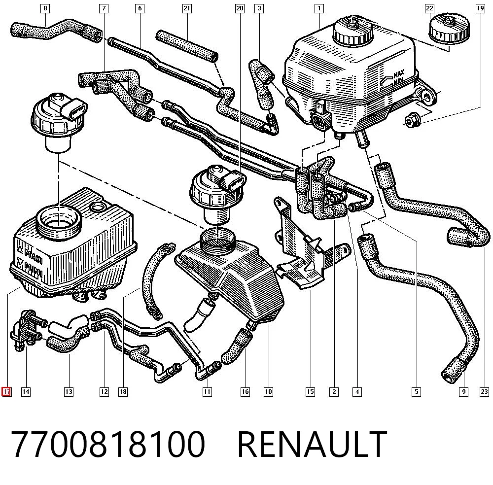 Comprar Depósito del líquido de frenos del cilindro maestro Renault 19 II B53, C53 a bajo precio